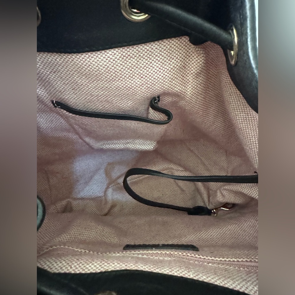 Dooney & Bourke Black Pebbled Leather Hobo Drawstring Bag - Picture 9 of 14